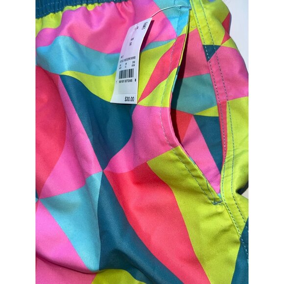 Mad Engine Mens Swim Trunks Geometric Multicolor Size XL 39 inch Elastic Waist - Picture 3 of 8